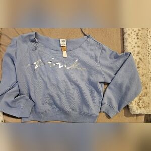 Victoria's Secret Lilac Scoop Neck Sweatshirt with Silver Script